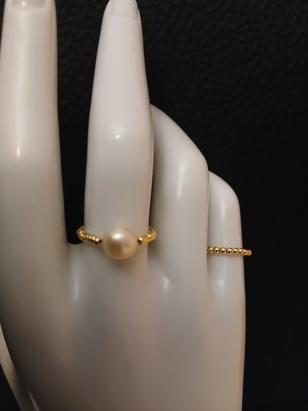 14k Gold-filled Fresh Water Pearl Minimalist Stackable Beaded Ring Custom Sizes